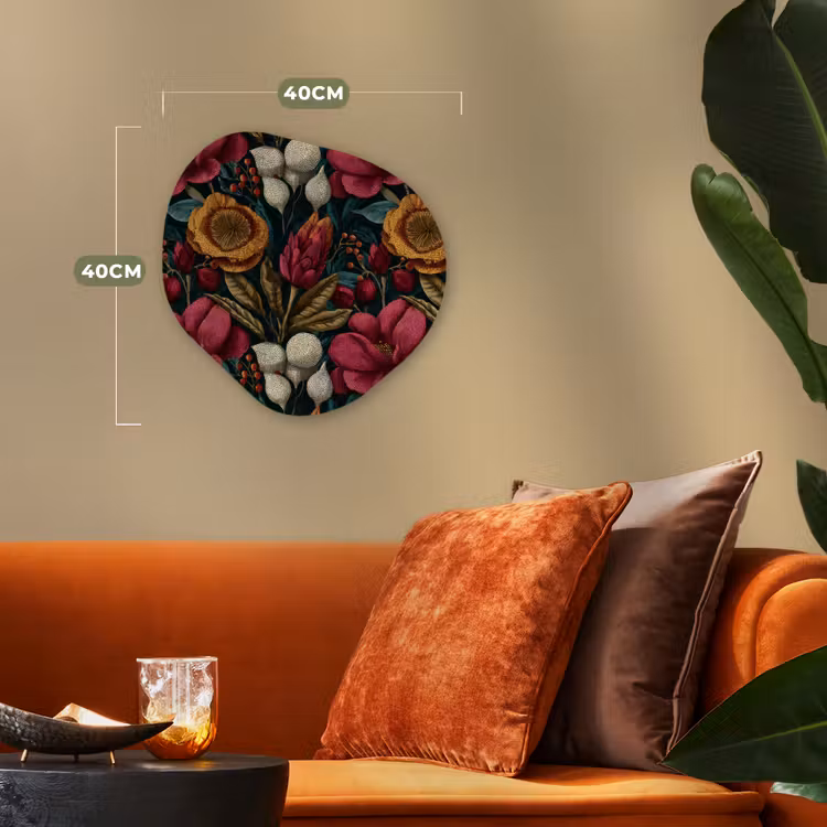 Organisch schilderij - Forex - Bloemen - Patroon - Rood - Goud — 4
