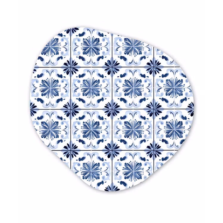 Organisch schilderij - Forex - Patroon - Tegel - Blauw — 1