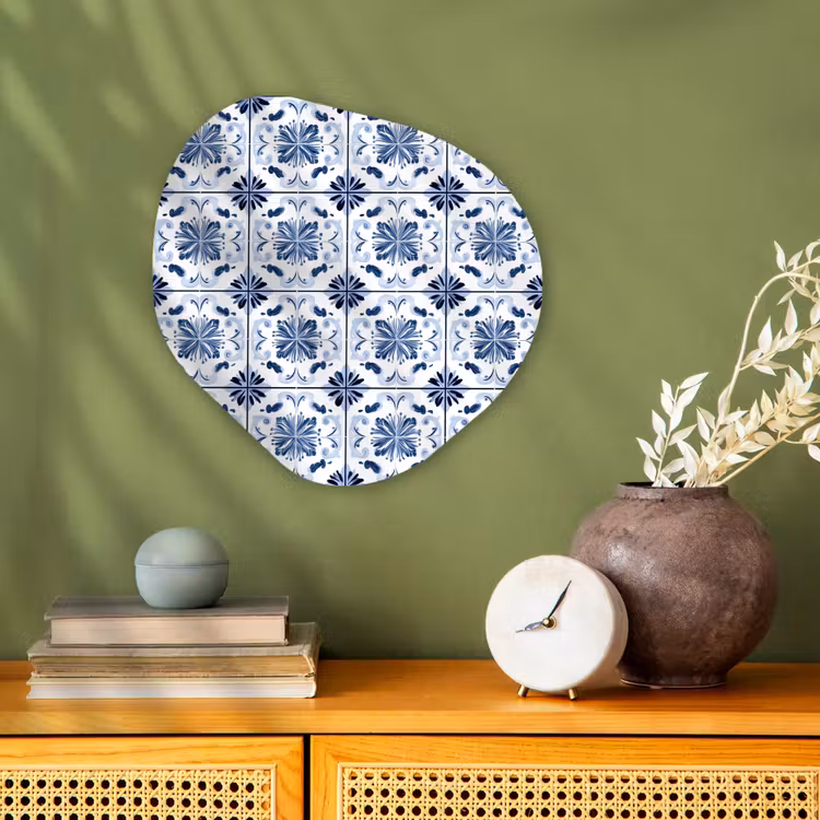 Organisch schilderij - Forex - Patroon - Tegel - Blauw — 2