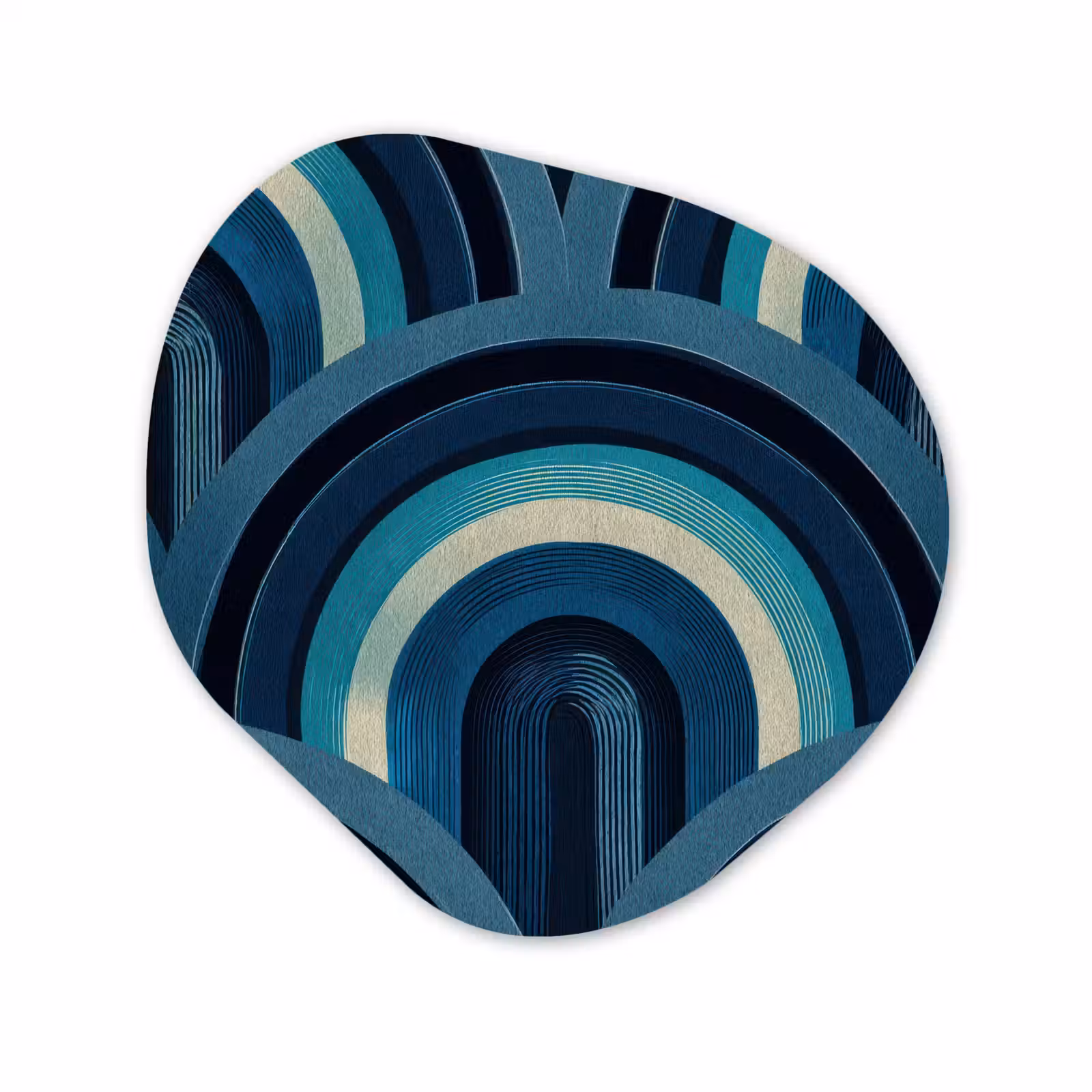 Organisch schilderij - Forex - Bogen - Geometrisch - Patroon - Blauw - Retro — 1