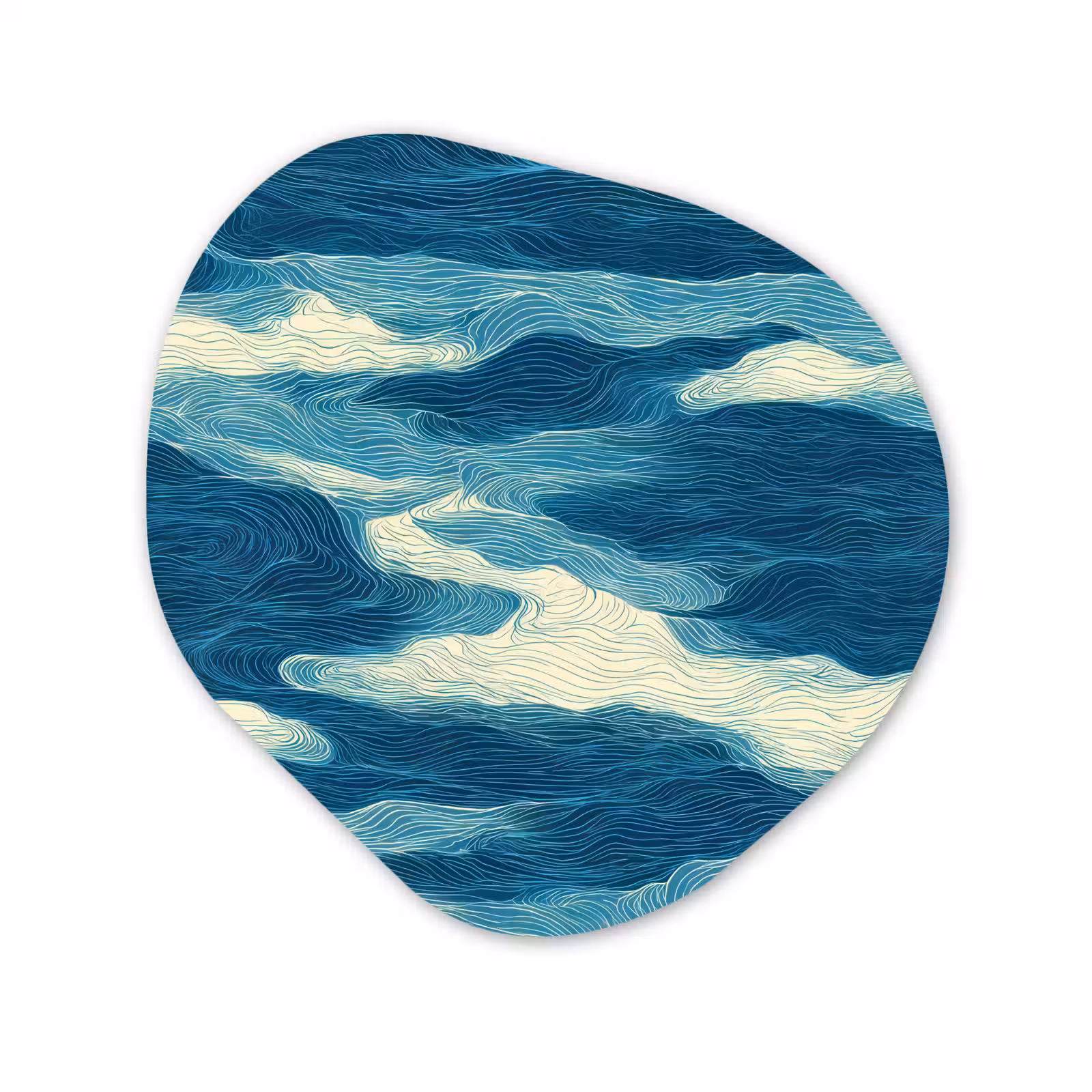 Organisch schilderij - Forex - Golven - Abstract - Patroon - Blauw - Wit — 1
