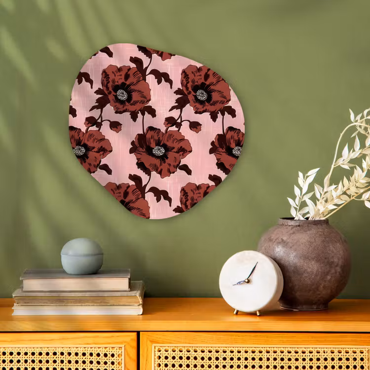 Organisch schilderij - Forex - Bloemen - Retro - Rood — 2