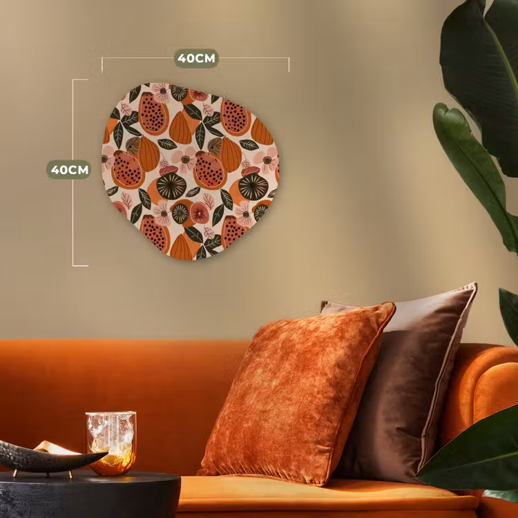 Organisch schilderij - Forex - Papaja - Bloesem - Oranje — 4