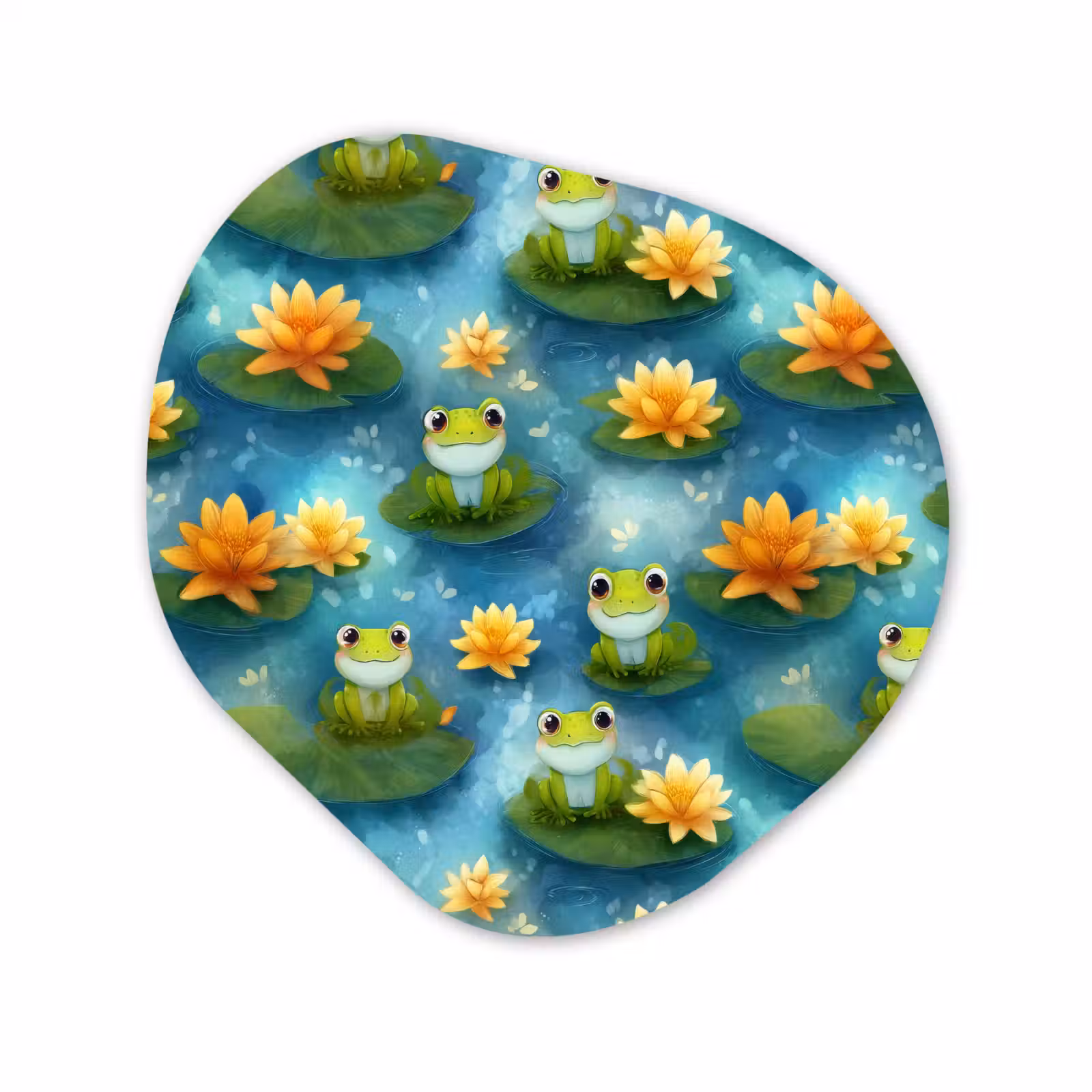 Organisch schilderij - Forex - Kikker - Lelies - Groen — 1