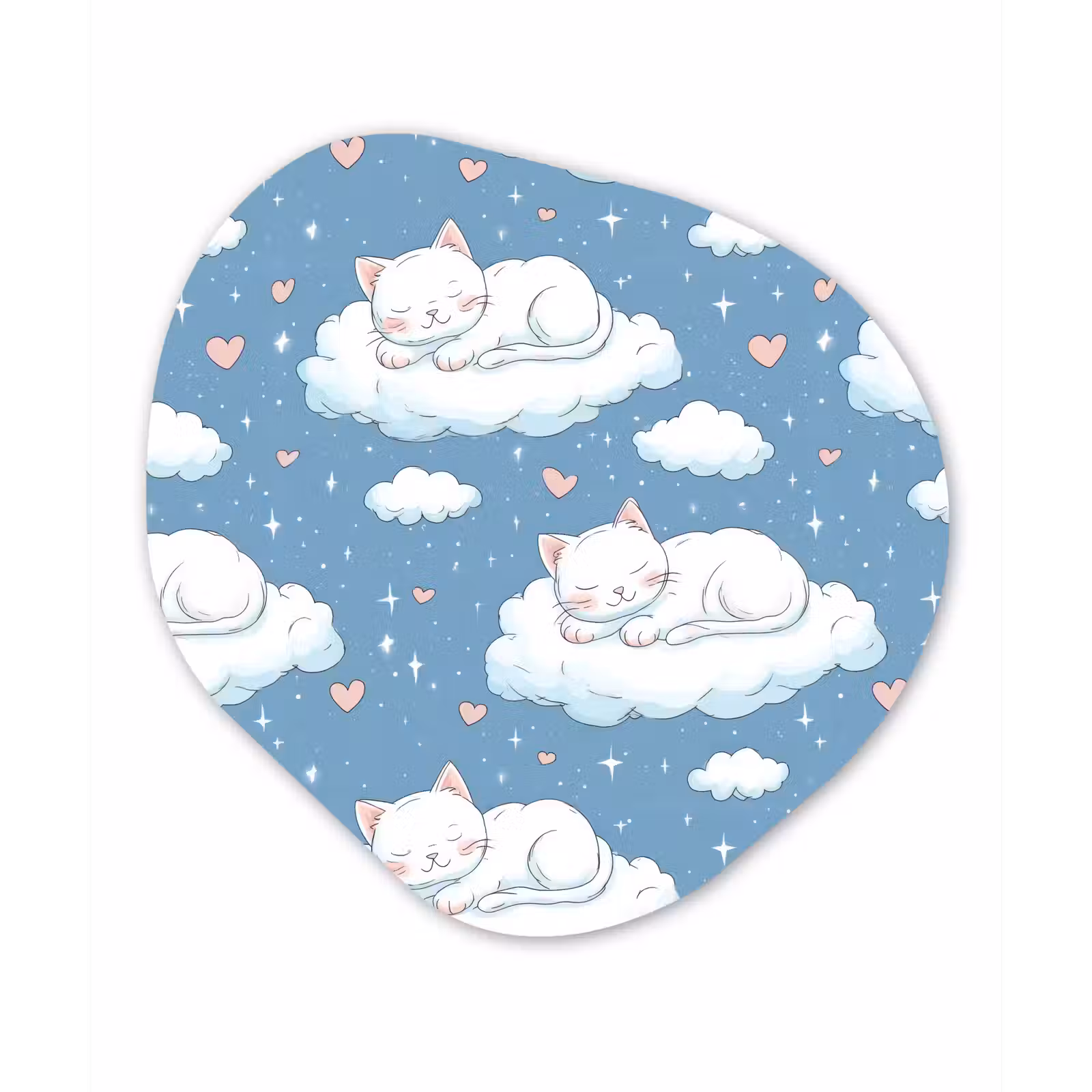 Organisch schilderij - Forex - Kitten - Wolken - Blauw — 1
