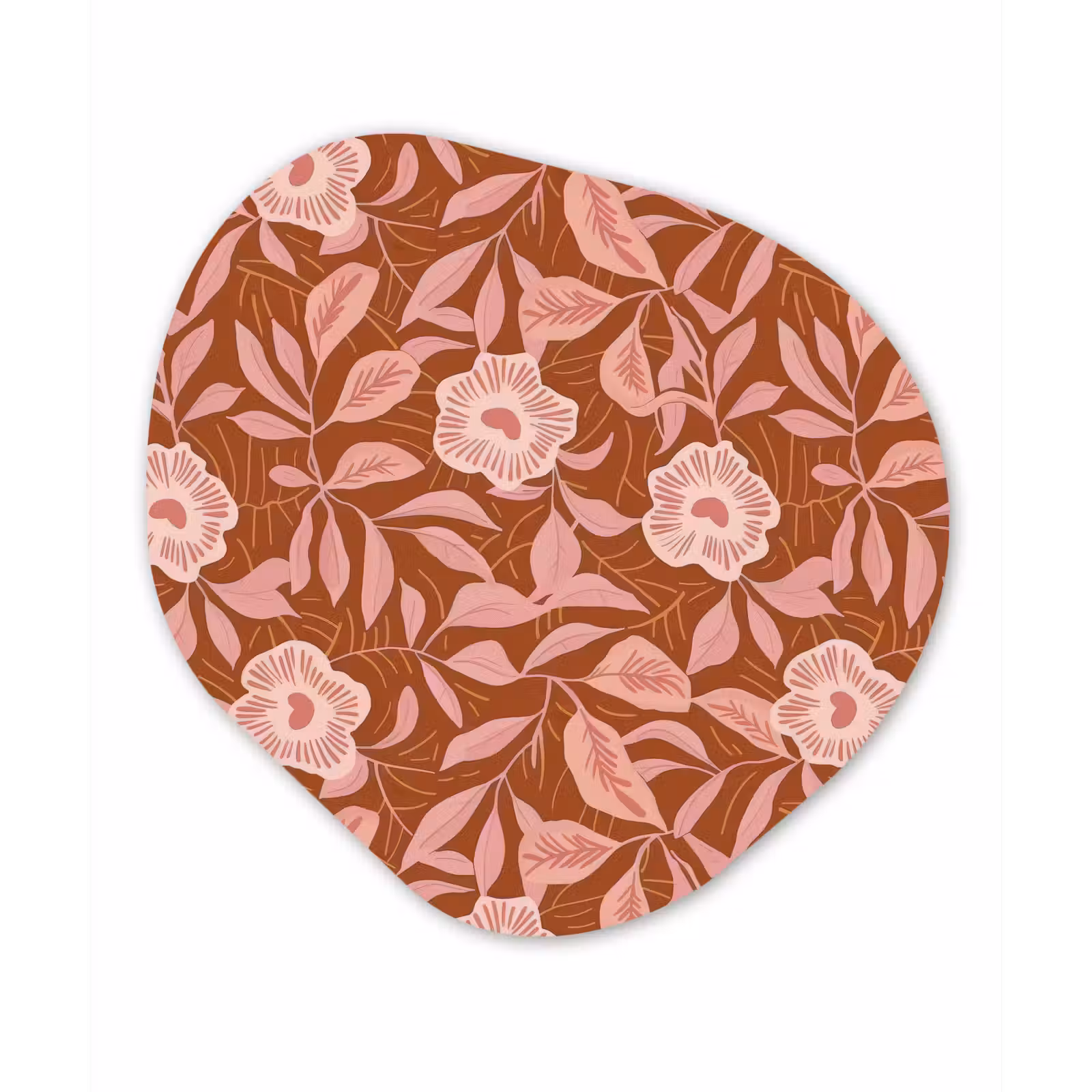Organisch schilderij - Forex - Patroon - Bladeren - Terracotta — 1