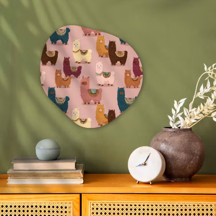 Organisch schilderij - Forex - Alpaca's - Patroon - Kleurrijk — 2