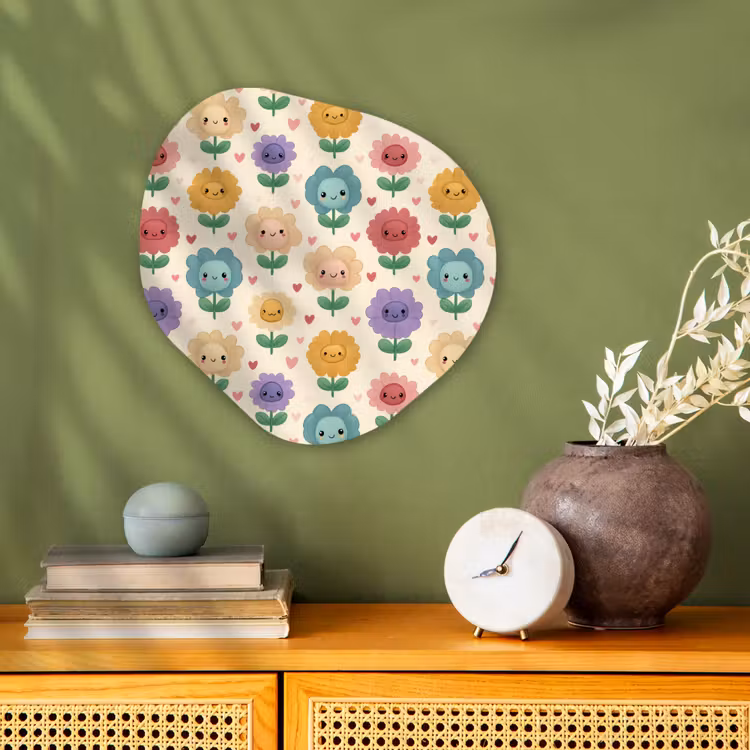 Organisch schilderij - Forex - Bloemen - Hartjes - Kleurrijk — 2