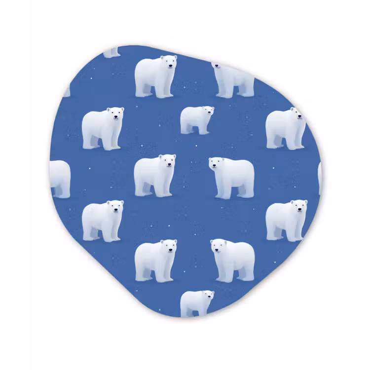 Organisch schilderij - Forex - IJsbeer - Patroon - Blauw — 1