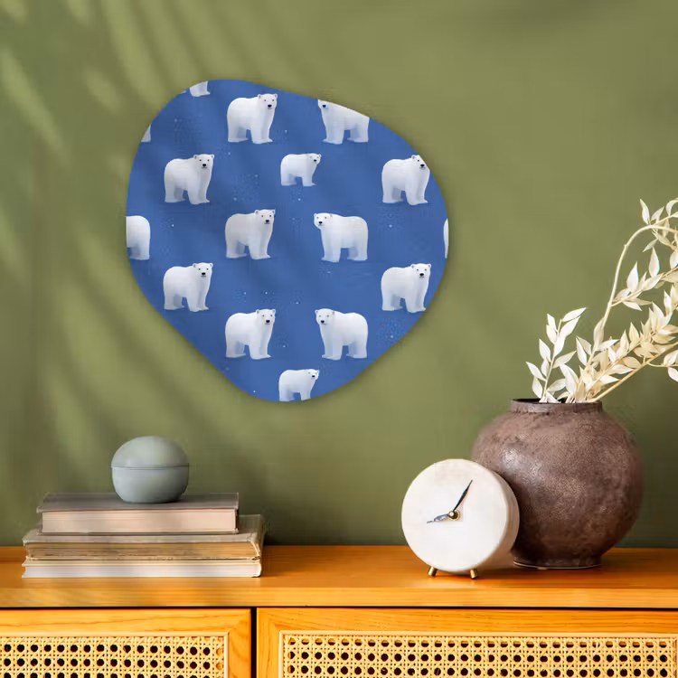 Organisch schilderij - Forex - IJsbeer - Patroon - Blauw — 2