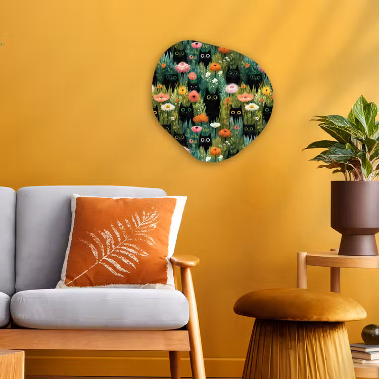 Organisch schilderij - Forex - Katten - Bloemen - Kleurrijk — 3