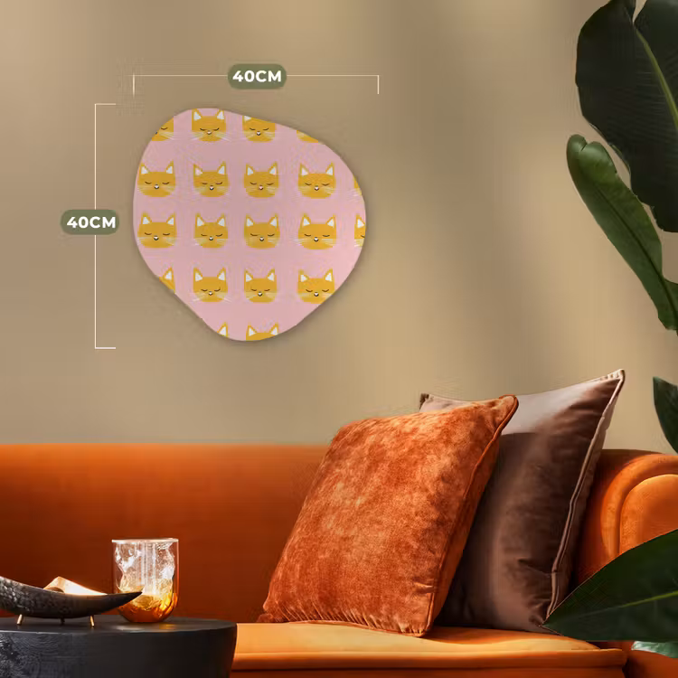 Organisch schilderij - Forex - Katten - Patroon - Roze — 4
