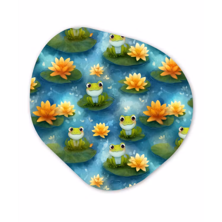 Organisch schilderij - Forex - Kikker - Lelies - Groen — 1
