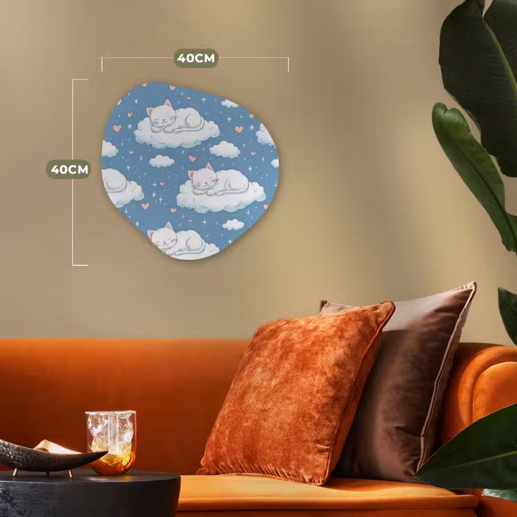Organisch schilderij - Forex - Kitten - Wolken - Blauw — 4