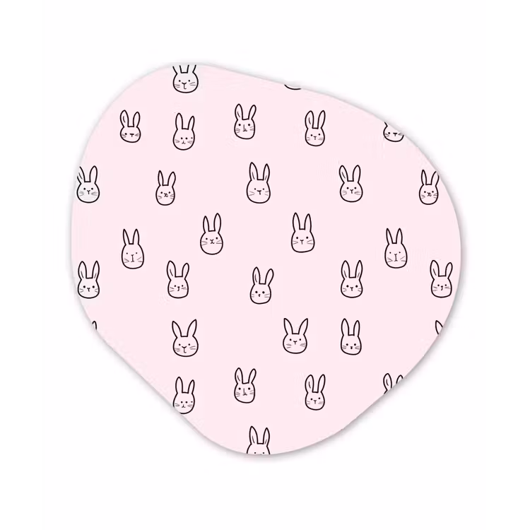 Organisch schilderij - Forex - Konijnen - Minimalistisch - Roze — 1