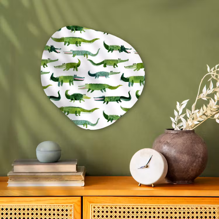 Organisch schilderij - Forex - krokodillen - Speels - Groen — 2