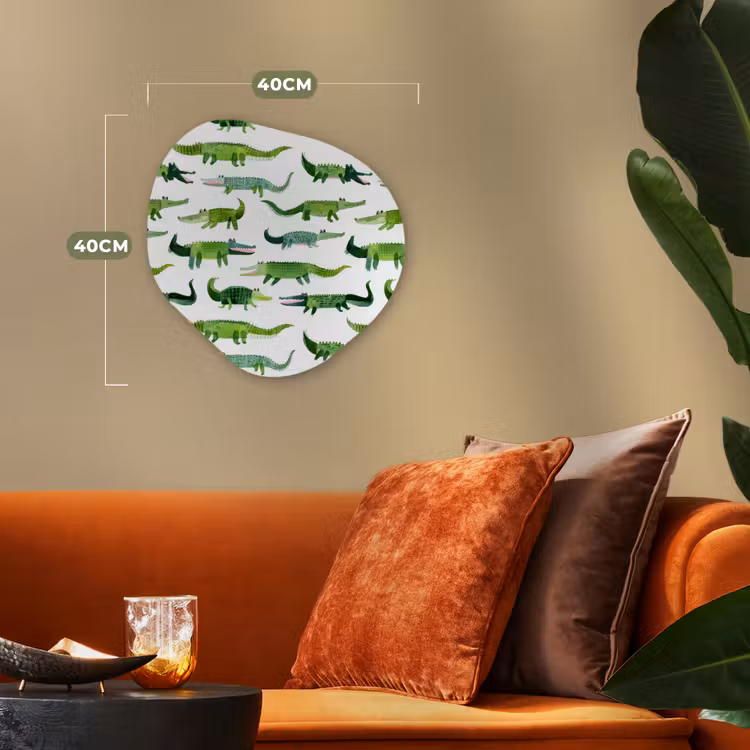 Organisch schilderij - Forex - krokodillen - Speels - Groen — 4