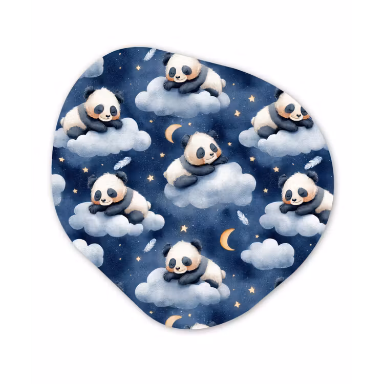 Organisch schilderij - Forex - Panda's - Slapen - Blauw — 1
