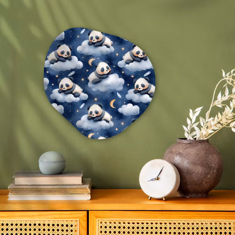 Organisch schilderij - Forex - Panda's - Slapen - Blauw — 2