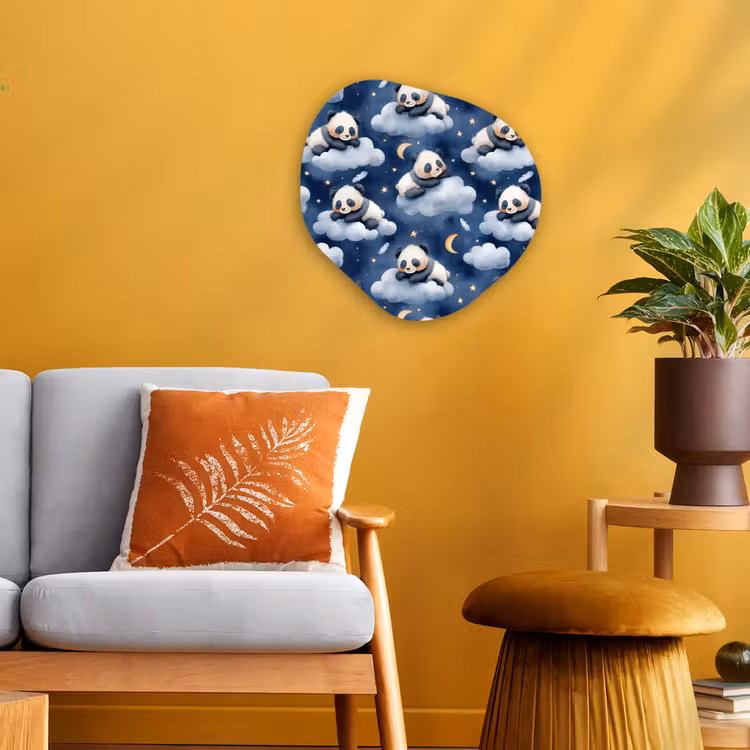 Organisch schilderij - Forex - Panda's - Slapen - Blauw — 3