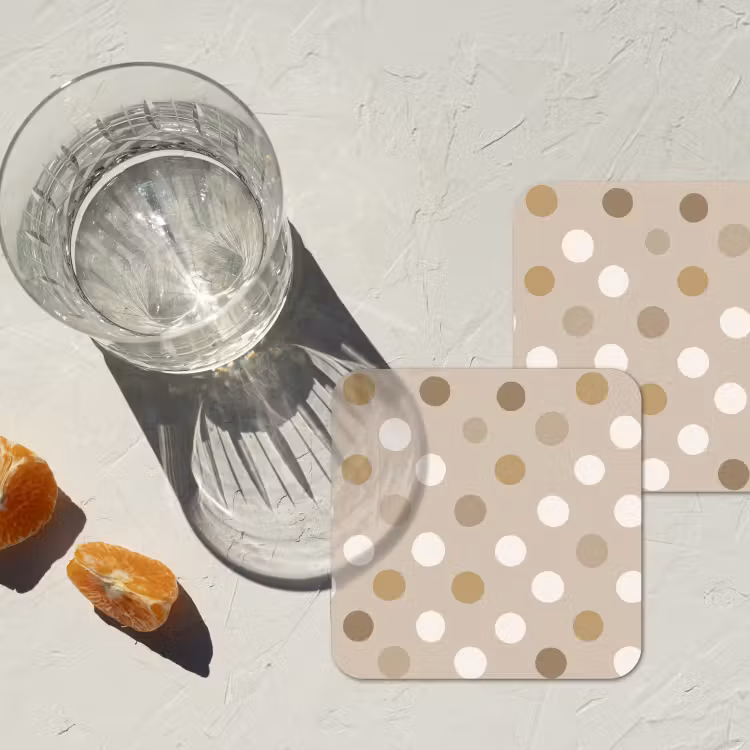 Onderzetter - Polka - Dots - Beige — 3