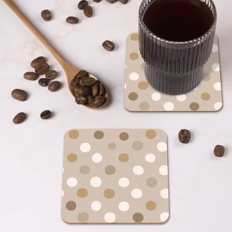 Onderzetter - Polka - Dots - Beige — 4