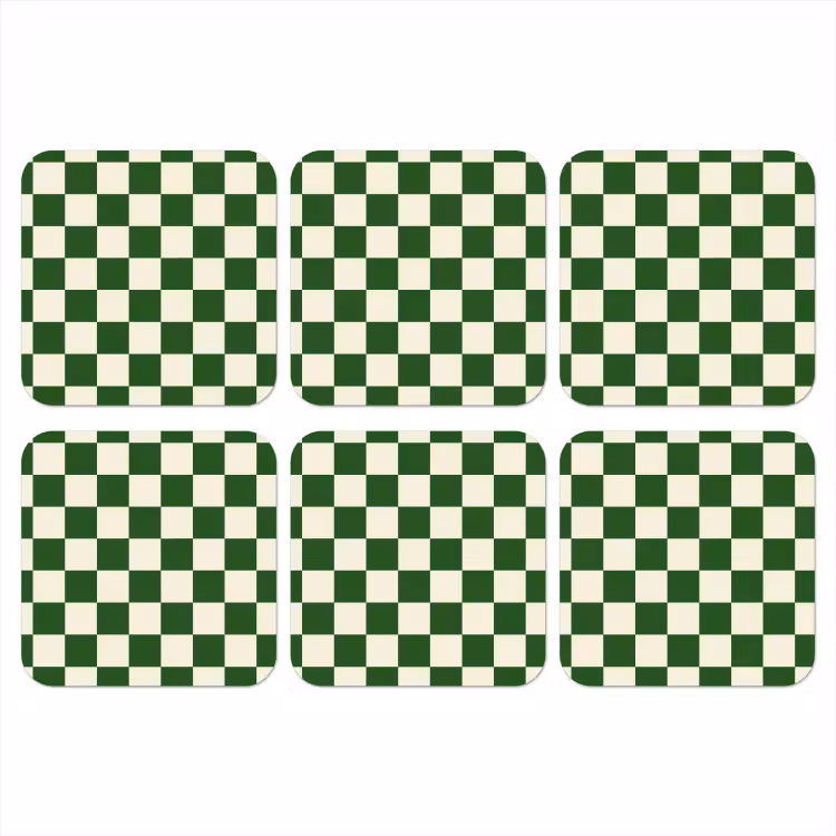 Onderzetter​ - Schaakbord - Patroon - Groen — 1