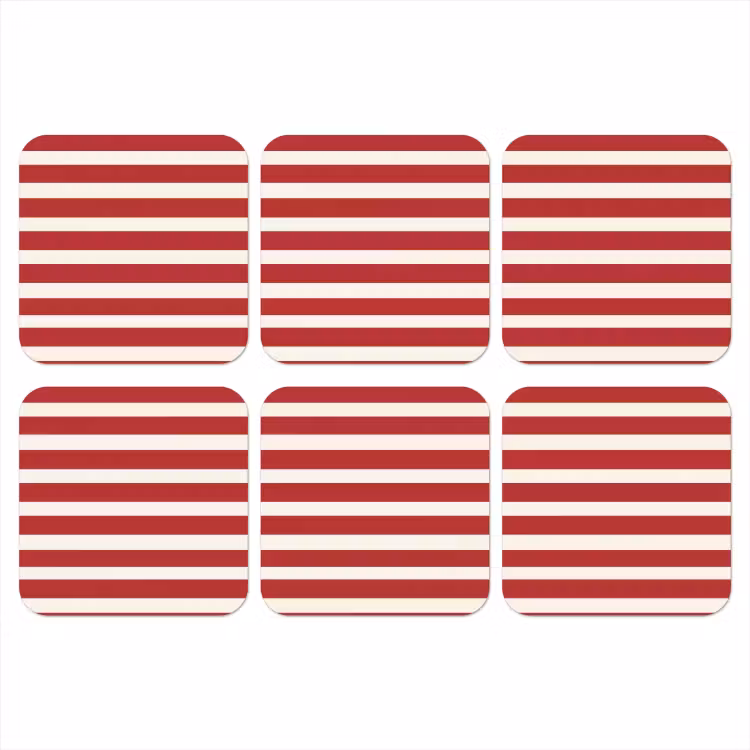 Onderzetter - Strepen - Patroon - Rood — 1
