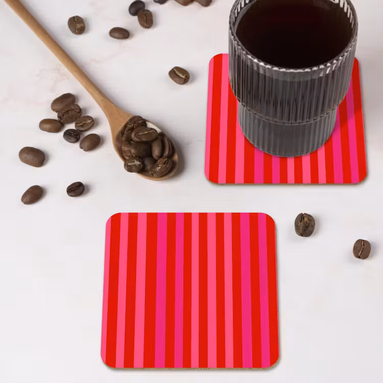 Onderzetter​ - Verticaal - Strepen - Roze — 4