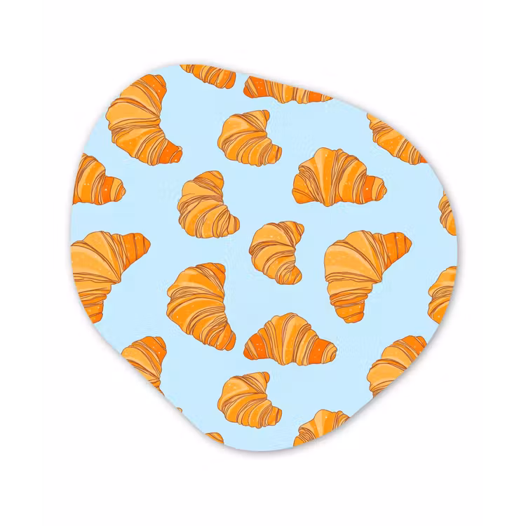 Organisch schilderij - Forex - Croissant - Speels - Blauw — 1