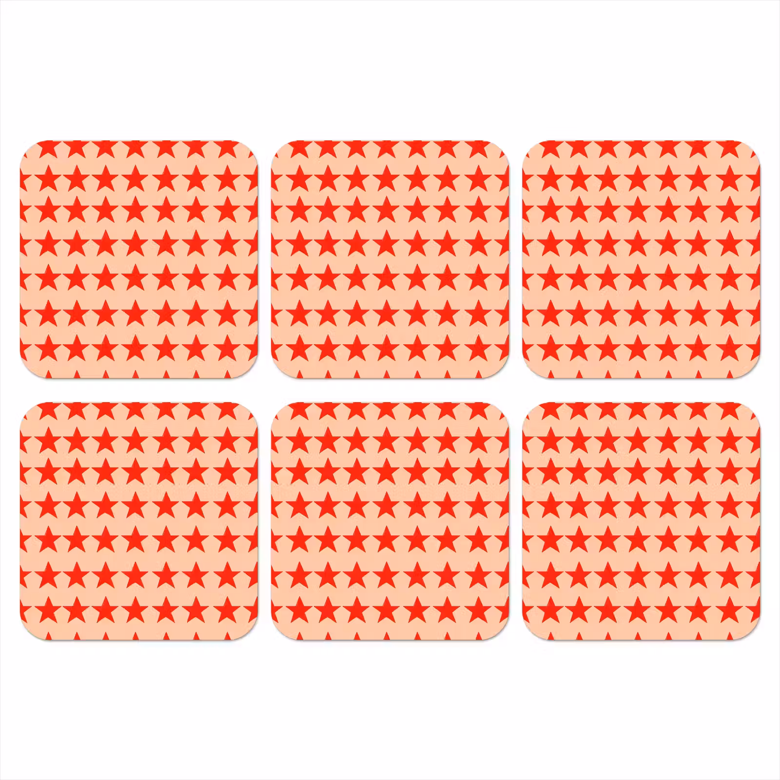 Onderzetter - Patroon - Sterren - Rood — 1