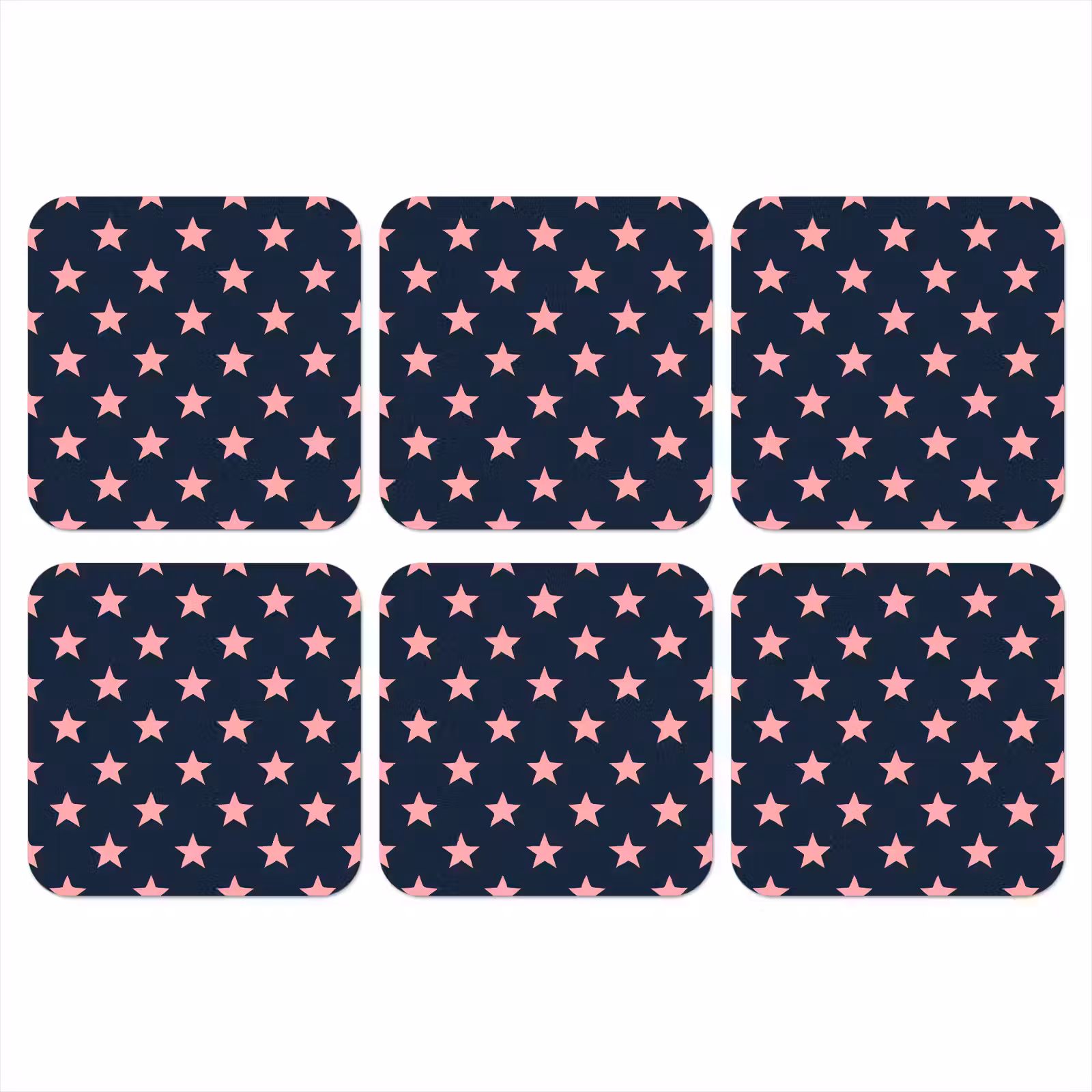 Onderzetter - Patroon - Sterren - Roze — 1