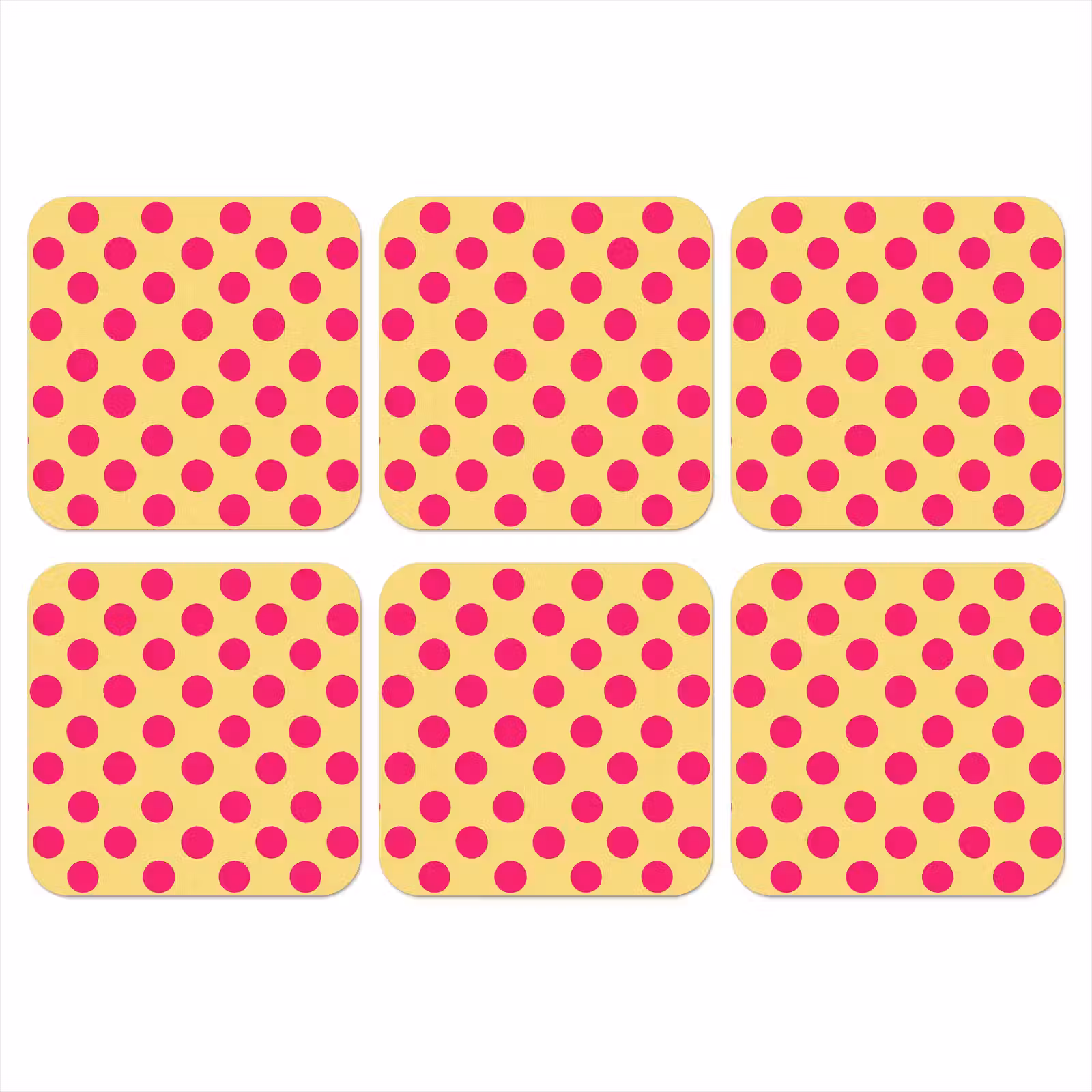 Onderzetter - Roze - Stippen - Geel — 1
