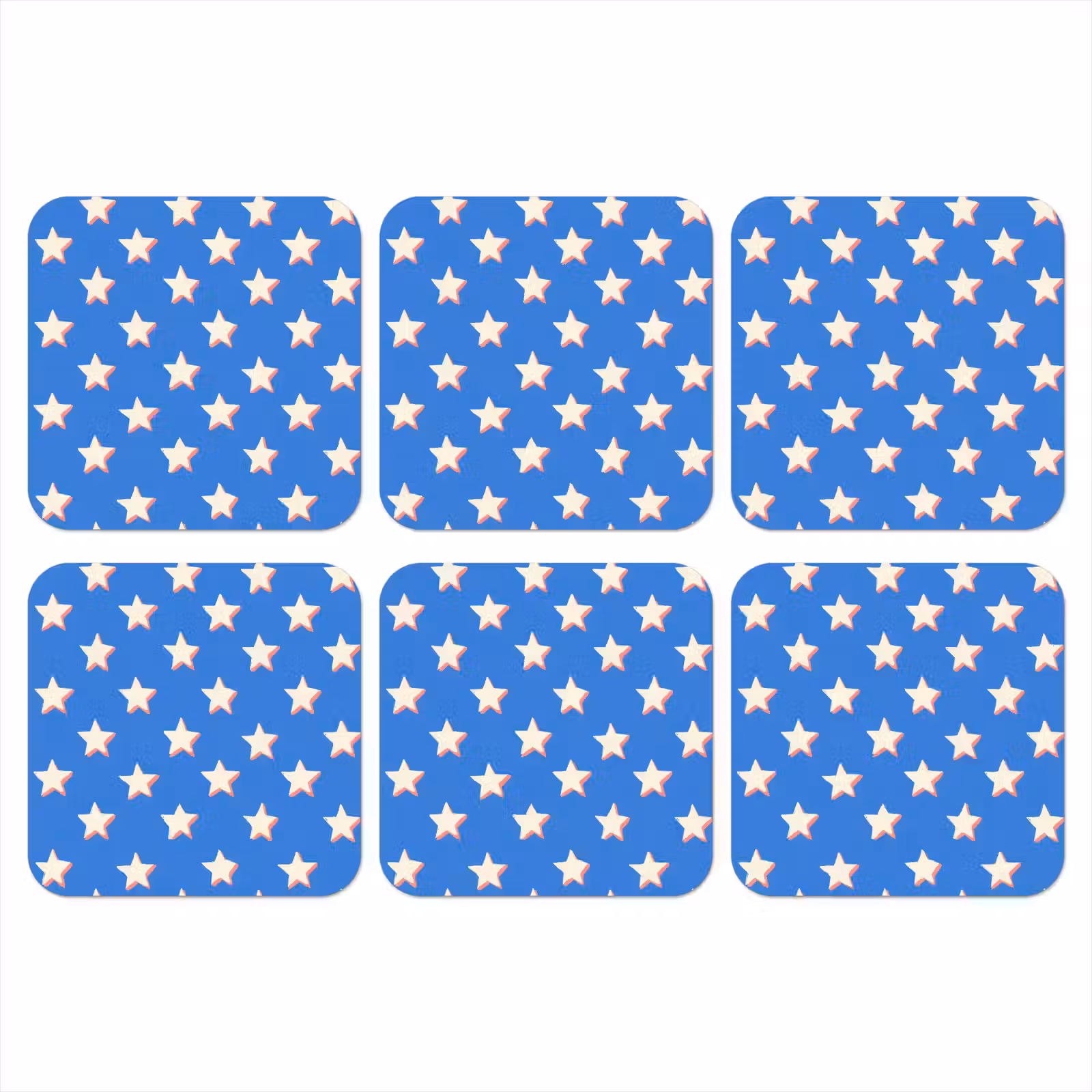 Onderzetter - Sterren - Patroon - Blauw — 1