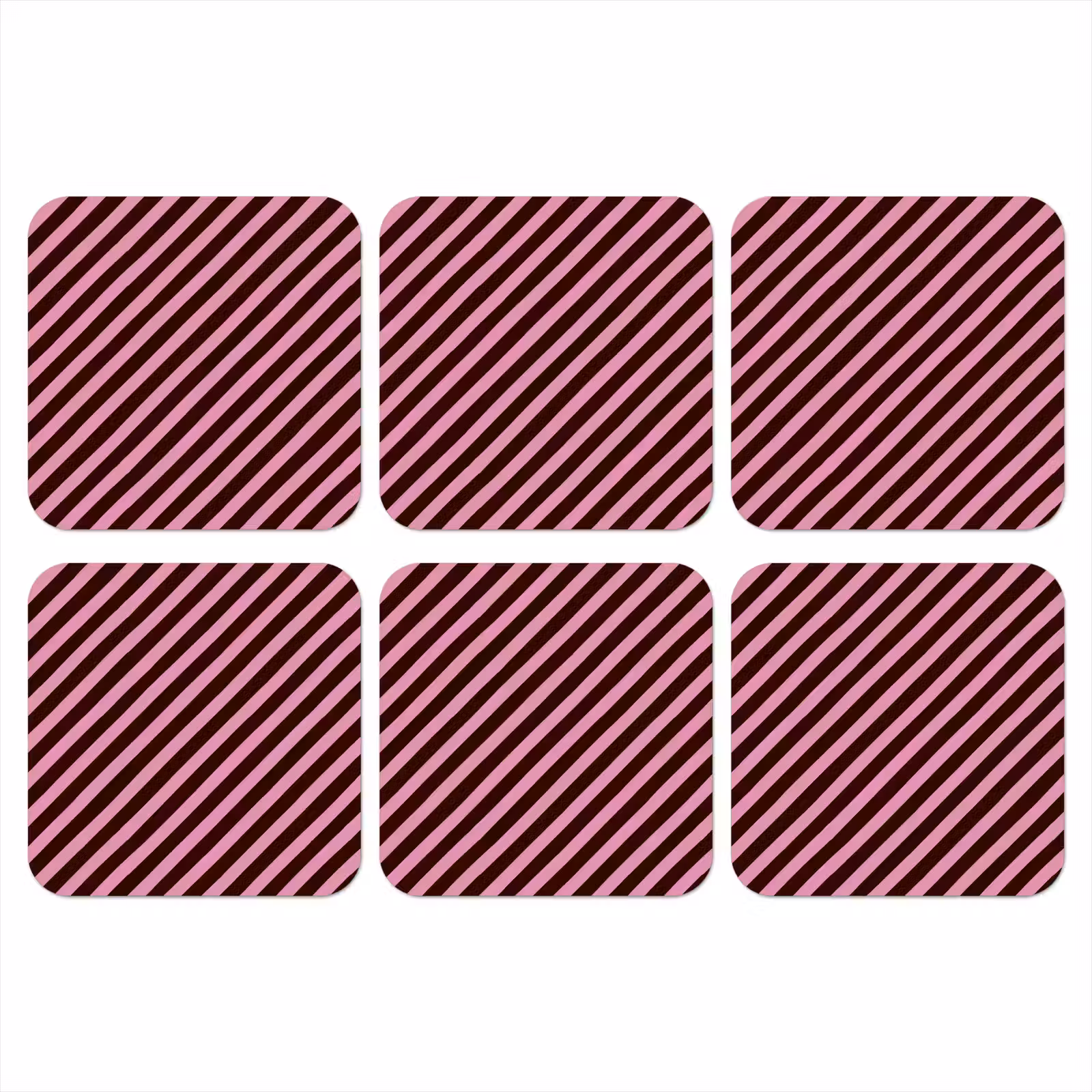 Onderzetter - Strepen - Roze - Bruin — 1
