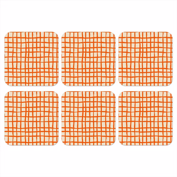 Onderzetter - Patroon - Lijnen - Oranje — 1