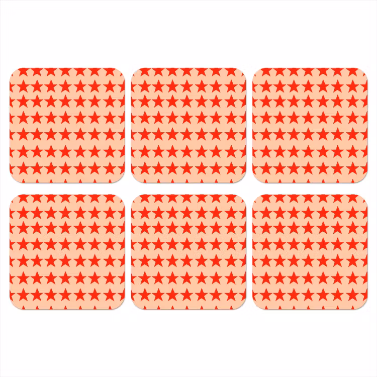 Onderzetter - Patroon - Sterren - Rood — 1
