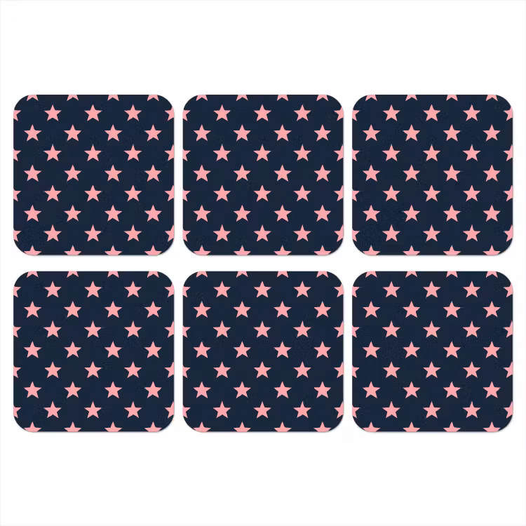 Onderzetter - Patroon - Sterren - Roze — 1