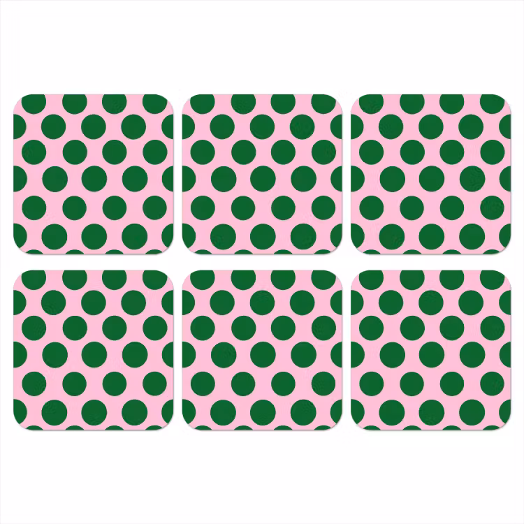 Onderzetter - Polkadots - Patroon - Groen — 1