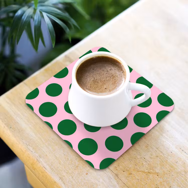 Onderzetter - Polkadots - Patroon - Groen — 2