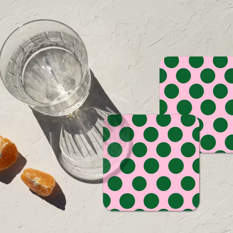 Onderzetter - Polkadots - Patroon - Groen — 3