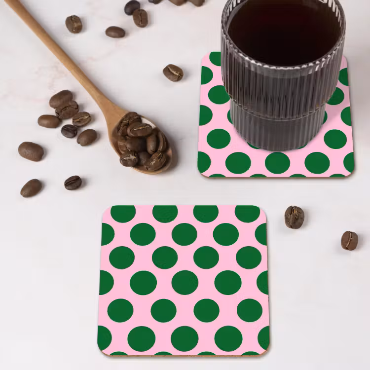 Onderzetter - Polkadots - Patroon - Groen — 4