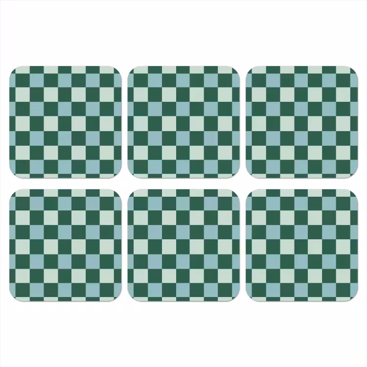 Onderzetter​ - Schaakbord - Klassiek - Groen — 1
