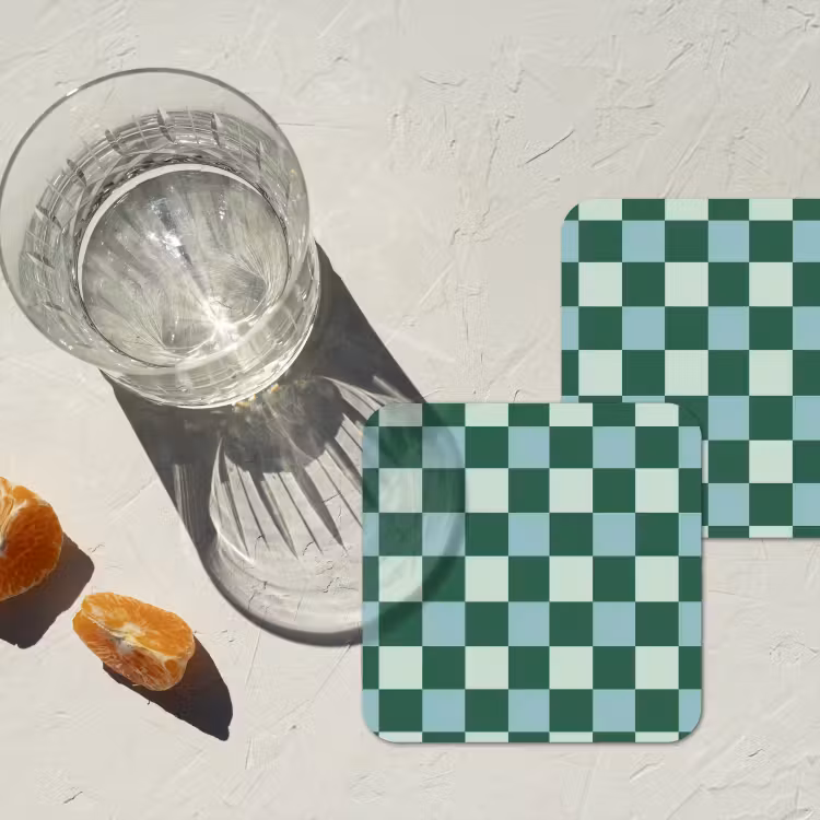 Onderzetter​ - Schaakbord - Klassiek - Groen — 3