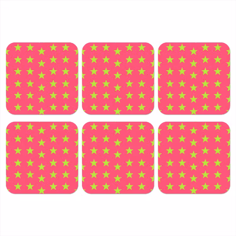 Onderzetter - Sterren - Patroon - Roze — 1
