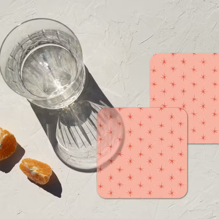 Onderzetter - Sterretjes - Patroon - Oranje — 3