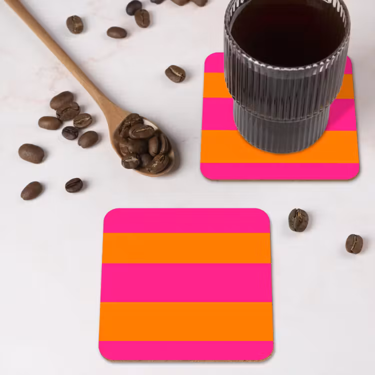 Onderzetter - Strepen - Horizontaal - Roze — 4
