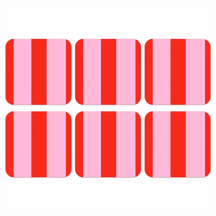 Onderzetter​ - Strepen - Klassiek - Roze — 1