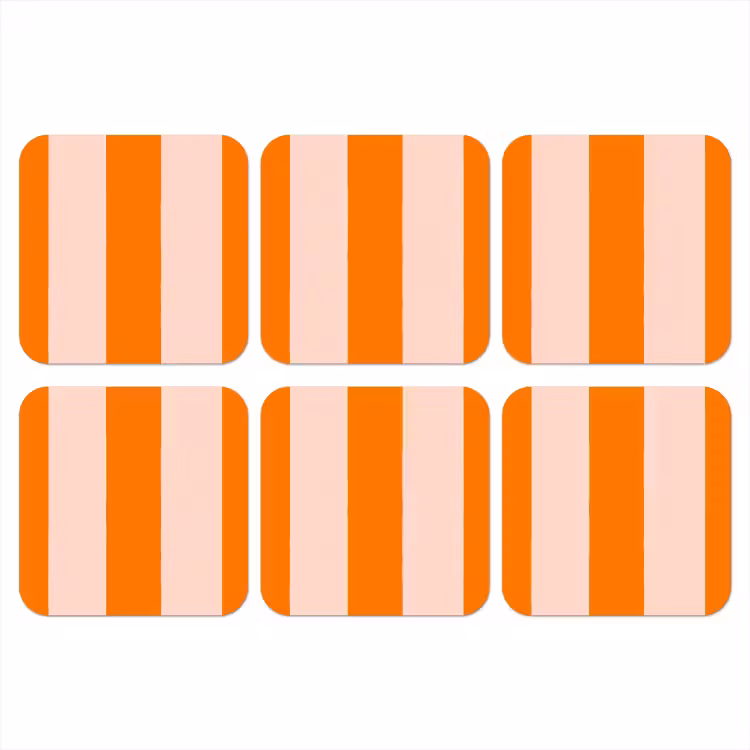 Onderzetter - Strepen - Modern - Oranje — 1