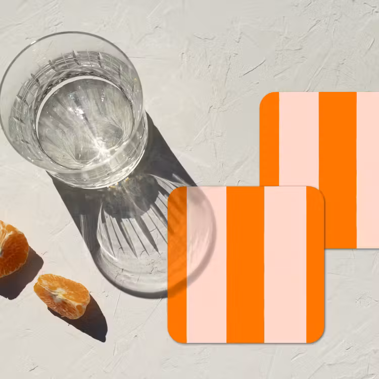 Onderzetter - Strepen - Modern - Oranje — 3